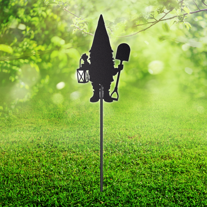 Gnome Garden Stake | Metal Gnome Garden Stake | Steel Garden Stake | Steel Gardening Décor | Garden Gnome