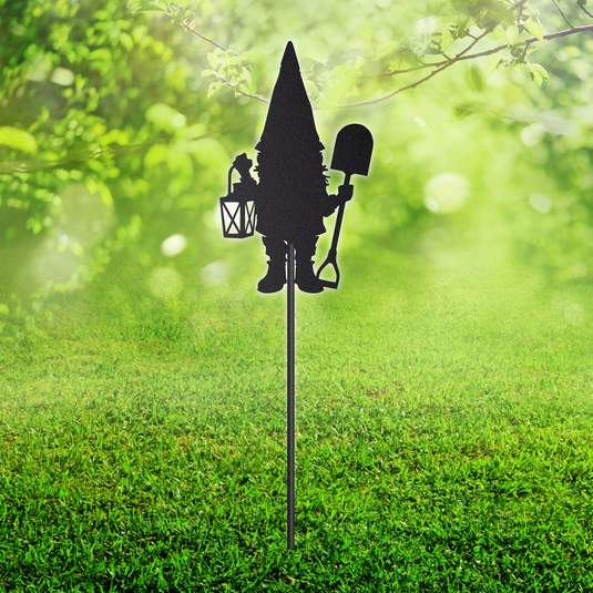 Gnome Garden Stake | Metal Gnome Garden Stake | Steel Garden Stake | Steel Gardening Décor | Garden Gnome