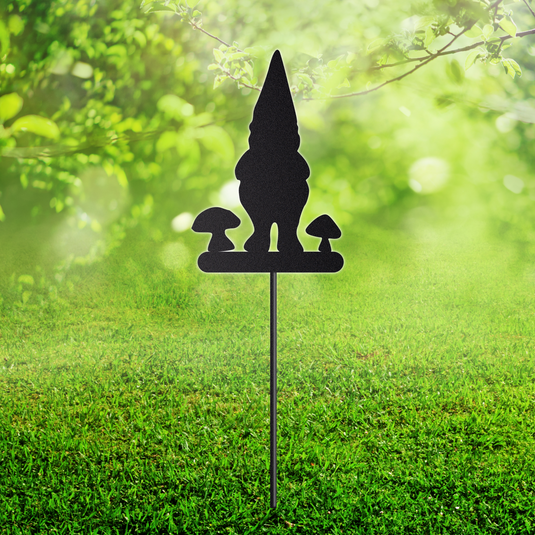 Gnome Garden Stake | Metal Gnome Garden Stake | Steel Garden Stake | Steel Gardening Décor | Garden Gnome