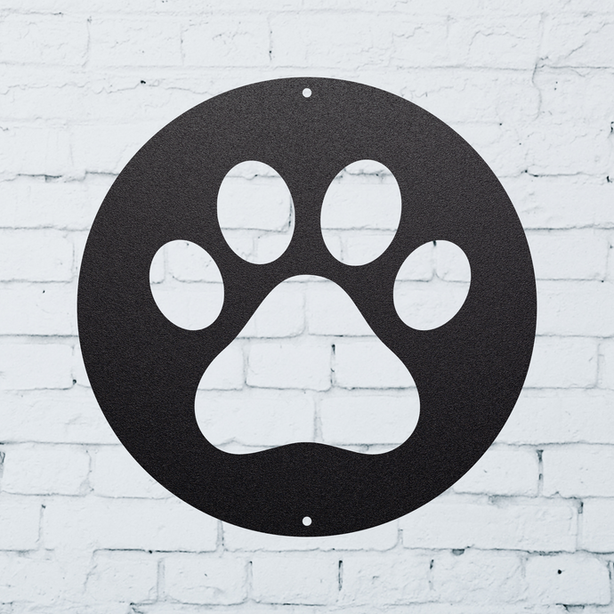 Metal Family Dog Sign | Metal Dog Sign | Front Porch Sign | Paw Sign | Metal Paw Prints Sign |