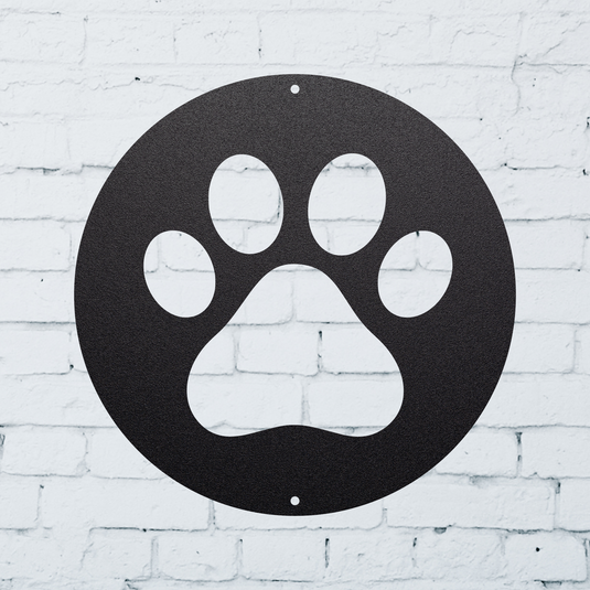 Metal Family Dog Sign | Metal Dog Sign | Front Porch Sign | Paw Sign | Metal Paw Prints Sign |