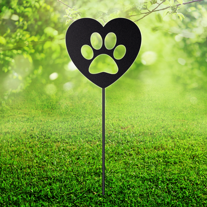 Paw Heart Welded Garden Stake