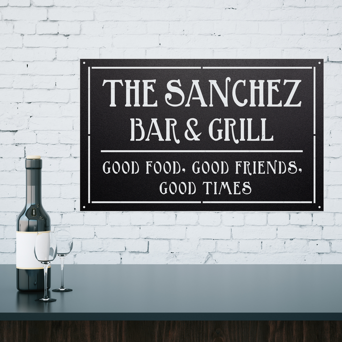Personalized Bar Sign | Home Bar sign | Custom Pub Sign | Outdoor Last Name Patio Decor  | Man Cave | Clubhouse Wall Art