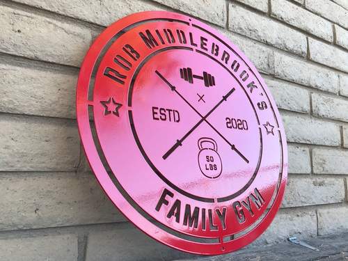 Weight Plate Gym Sign