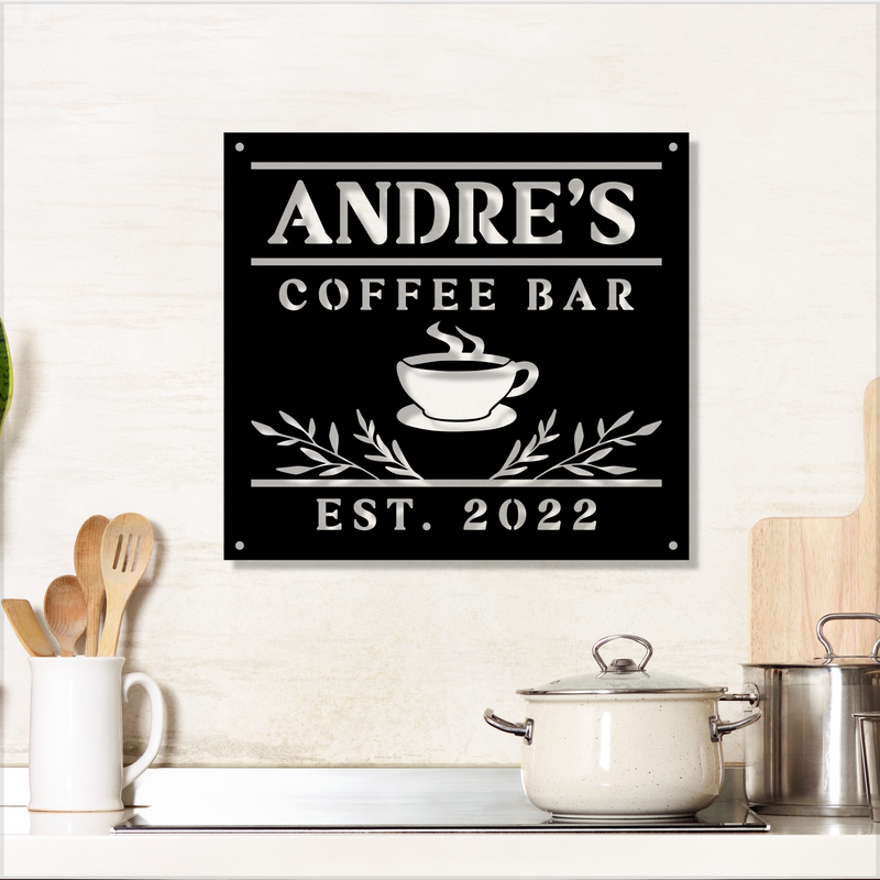 Load image into Gallery viewer, Custom Metal Signs | Kitchen Wall Decor | Metal Wall Art | Coffee Bar Sign | Coffee Sign | Personalized Coffee Bar | Custom Metal Art
