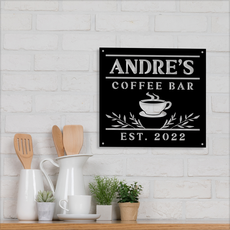 Load image into Gallery viewer, Custom Metal Signs | Kitchen Wall Decor | Metal Wall Art | Coffee Bar Sign | Coffee Sign | Personalized Coffee Bar | Custom Metal Art
