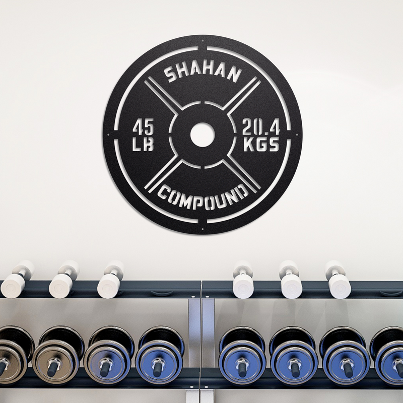 Load image into Gallery viewer, Weight Plate Gym Sign
