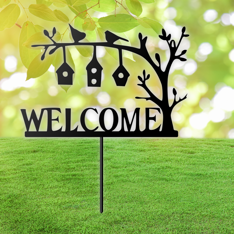 Load image into Gallery viewer, Welcome Birds Garden Stake
