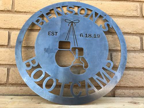 Circle Gym Sign with Custom Symbol