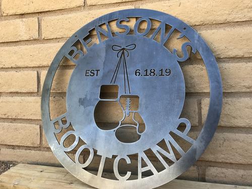 Circle Gym Sign with Custom Symbol